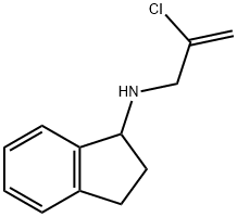 N-(2-氯丙-2-烯-1-基)-2,3-二氢-1H-茚-1-胺 结构式