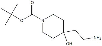 4-(2-氨基乙基)-4-羟基哌啶-羧酸叔丁酯 结构式
