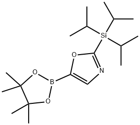 2-(三异丙基硅基)噁唑-5-硼酸频哪醇酯 结构式