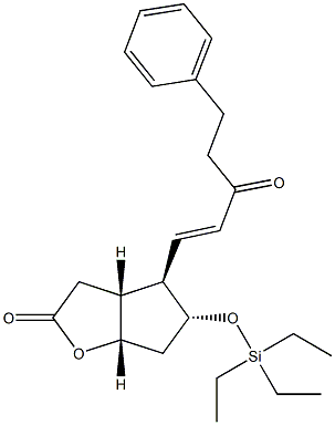(3aR,4R,5R,6aS)-hexahydro-5-Triethyl silyloxy-4-((E)-3-oxo-5-phenylpent-1-enyl)cyclopenta[b]furan-2-one. 结构式