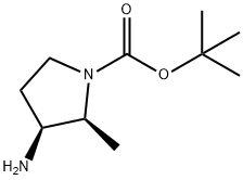 (2S,3S)-3-氨基-2-甲基吡咯烷-1-羧酸叔丁酯 结构式
