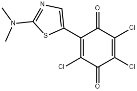 2,3,5-trichloro-6-[2-(dimethylamino)-1,3-thiazol-5-yl]benzo-1,4-quinone 结构式