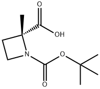 (R)-1-(TERT-BUTOXYCARBONYL)-2-METHYLAZETIDINE-2-CARBOXYLIC ACID 结构式