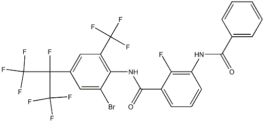 3-苯甲酰胺-N-[2-溴-4-(七氟丙烷-2-基)-6-(三氟甲基)苯基]-2-氟苯甲酰胺 结构式