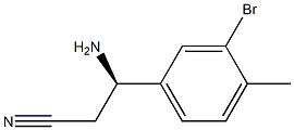 (3R)-3-AMINO-3-(3-BROMO-4-METHYLPHENYL)PROPANENITRILE 结构式