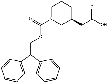 2-[(3S)-1-{[(9H-fluoren-9-yl)methoxy]carbonyl}piperidin-3-yl]acetic acid 结构式