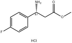 (3R)-3-氨基-3-(4-氟苯基)丙酸甲酯盐酸盐 结构式