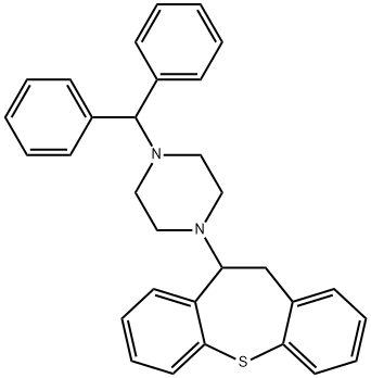 1-benzhydryl-4-(10,11-dihydrodibenzo[b,f]thiepin-10-yl)piperazine 结构式