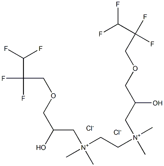 N,N'-bis[2-hydroxy-3-(2,2,3,3-tetrafluoropropoxy)propyl]-N,N,N',N'-tetramethylethane-1,2-diaminium dichloride 结构式