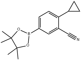 2-环丙基-5-(4,4,5,5-四甲基-1,3,2-二氧杂环己硼烷-2-基)苯腈2-环丙基-5-(4,4,5,5-四甲基-1,3,2-二氧代苯甲醛-2-基)苯腈 结构式