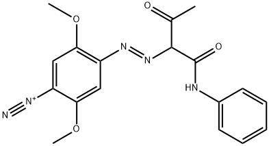 Benzenediazonium, 2,5-dimethoxy-4-[[2-oxo-1-[(phenylamino)carbonyl]propyl]azo]- 结构式