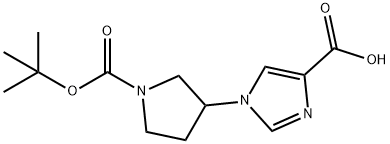 1-(1-tert-Butoxycarbonyl-pyrrolidin-3-yl)-1H-imidazole-4-carboxylic acid 结构式