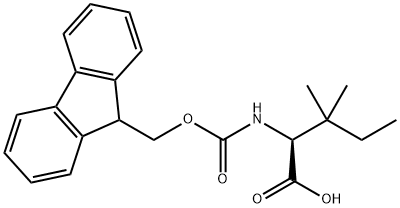 (S)-2-((((9H-芴-9-基)甲氧基)羰基)氨基)-3,3-二甲基戊酸 结构式