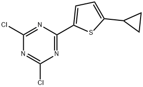 2,4-Dichloro-6-(5-cyclopropyl-2-thienyl)-1,3,5-triazine 结构式