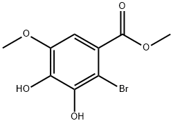 2-溴-3,4-二羟基-5-甲氧基苯甲酸甲酯 结构式