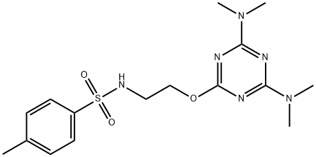 N-(2-{[4,6-bis(dimethylamino)-1,3,5-triazin-2-yl]oxy}ethyl)-4-methylbenzenesulfonamide 结构式