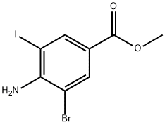 4-氨基-3-溴-5-碘苯甲酸甲酯 结构式