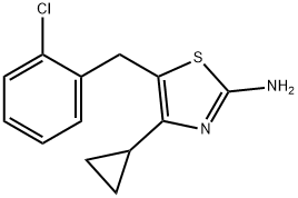 5-[(2-氯苯基)甲基]-4-环丙基-1,3-噻唑-2-胺 结构式