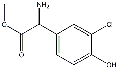 2-氨基-2-(3-氯-4-羟基苯基)乙酸甲酯 结构式