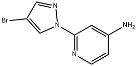 4-Bromo-1-(4-amino-2-pyridyl)pyrazole 结构式