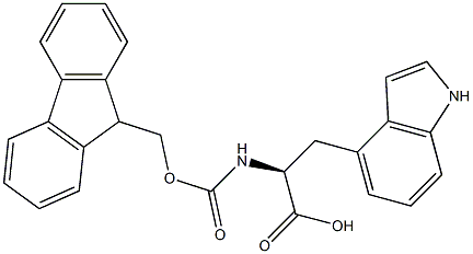 (S)-2-((((9H-fluoren-9-yl)methoxy)carbonyl)amino)-3-(1H-indol-4-yl)propanoic acid 结构式