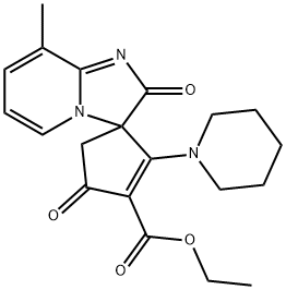 Ethyl 8'-methyl-2',4-dioxo-2-(piperidin-1-yl)-2'H-spiro[cyclopent[2]ene-1,3'-imidazo[1,2-a]pyridine]-3-carboxylate 结构式