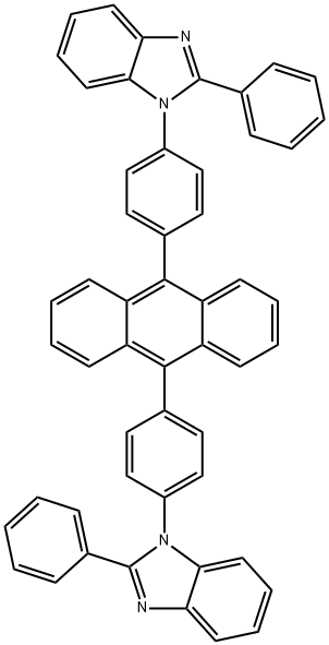 2-苯基-1-(4 -(10 -(4 -(2-苯基-3A,7A-二氢-1H-苯并[D]咪唑-1-基)苯基)蒽-9-基]苯基)-1H-苯并[D]咪唑 结构式