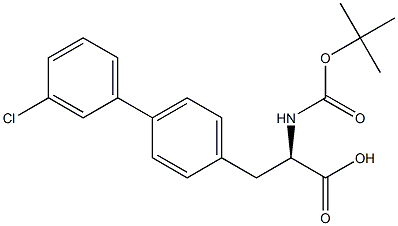 N-Boc-4-(3-chlorophenyl)-D-phenylalanine 结构式