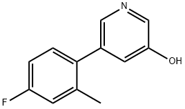 3-Hydroxy-5-(2-methyl-4-fluorophenyl)pyridine 结构式