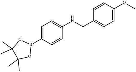 N-4-(甲氧基苯甲胺基)苯基硼酸频哪醇酯 结构式