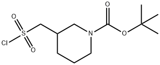 3-((氯磺酰基)甲基)哌啶-1-甲酸叔丁酯 结构式