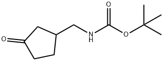 [N-[(3-氧代环戊基)甲基]氨基甲酸叔丁酯] 结构式