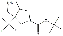3-Aminomethyl-4-methyl-3-trifluoromethyl-pyrrolidine-1-carboxylic acid tert-butyl ester 结构式