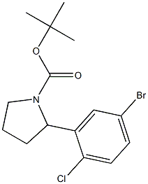 tert-butyl 2-(5-bromo-2-chlorophenyl)pyrrolidine-1-carboxylate 结构式