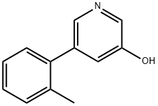 3-Hydroxy-5-(2-tolyl)pyridine 结构式