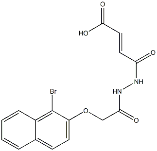 (E)-4-(2-{2-[(1-bromo-2-naphthyl)oxy]acetyl}hydrazino)-4-oxo-2-butenoic acid 结构式