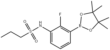 N-(2-FLUORO-3-(4,4,5,5-TETRAMETHYL-1,3,2-DIOXABOROLAN-2-YL)PHENYL)PROPANE-1-SULFONAMIDE 结构式