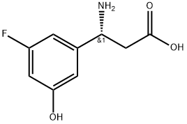 (3R)-3-AMINO-3-(5-FLUORO-3-HYDROXYPHENYL)PROPANOIC ACID 结构式