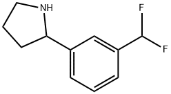 2-[3-(DIFLUOROMETHYL)PHENYL]PYRROLIDINE 结构式