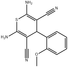 2,6-Diamino-4-(2-methoxyphenyl)-4H-thiopyran-3,5-dicarbonitrile 结构式