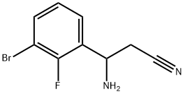 3-AMINO-3-(3-BROMO-2-FLUOROPHENYL)PROPANENITRILE 结构式