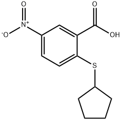 2-(环戊基巯基)-5-硝基苯甲酸 结构式