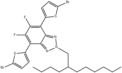 2H-Benzotriazole, 4,7-bis(5-bromo-2-thienyl)-2-(2-butyloctyl)-5,6-difluoro- 结构式