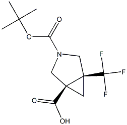 3-(叔丁氧基羰基)-5-(三氟甲基)-3-氮杂双环[3.1.0]己烷-1-羧酸 结构式