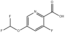 2-Pyridinecarboxylic acid, 5-(difluoromethoxy)-3-fluoro- 结构式