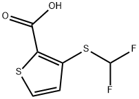 3-[(二氟甲基)硫基]噻吩-2-甲酸 结构式