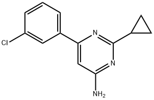 6-(3-氯苯基)-2-环丙基嘧啶-4-胺 结构式