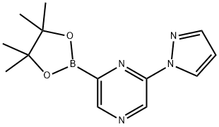 2-(1H-pyrazol-1-yl)-6-(4,4,5,5-tetramethyl-1,3,2-dioxaborolan-2-yl)pyrazine 结构式