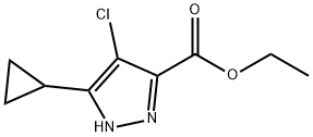 4-氯-5-环丙基-1H-吡唑-3-甲酸乙酯 结构式