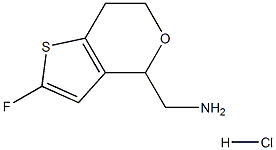 (2-氟-6,7-二氢-4H-噻吩并[3,2-C]吡喃-4-基)甲胺盐酸盐 结构式